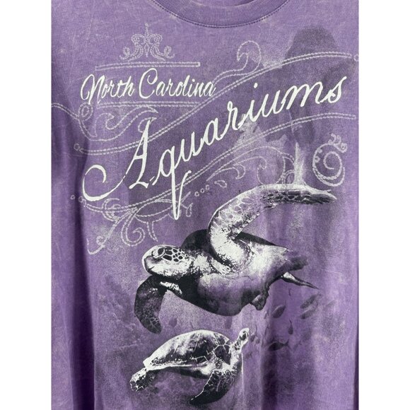 Womens T Shirt North Carolina Aquarium Graphic Tee Purple By EMI Size Large - Picture 4 of 8
